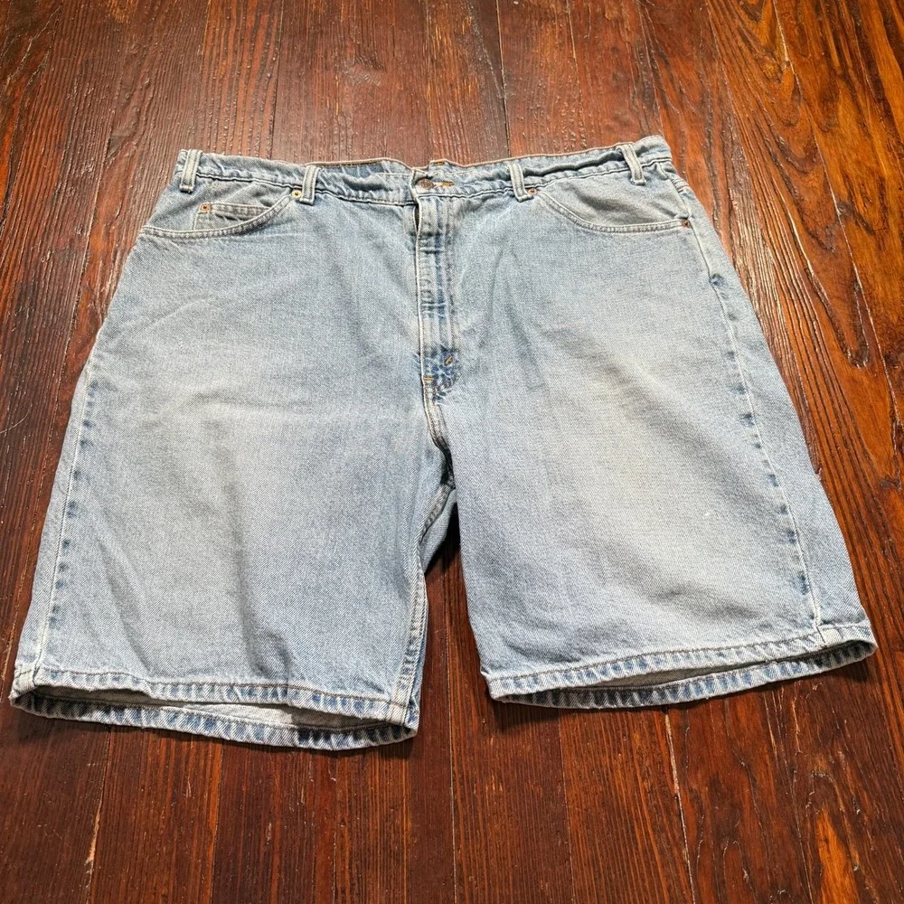 VTG‎ Levis 505 Shorts Mens 42 Blue ORANGE TAB Faded Medium Wash Jorts Denim